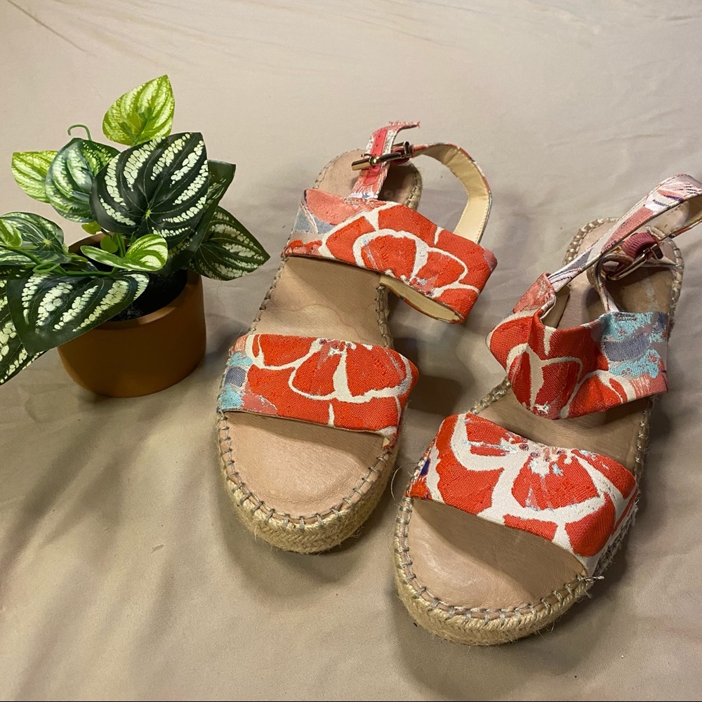 Alex Marie Floral Strappy Wedges